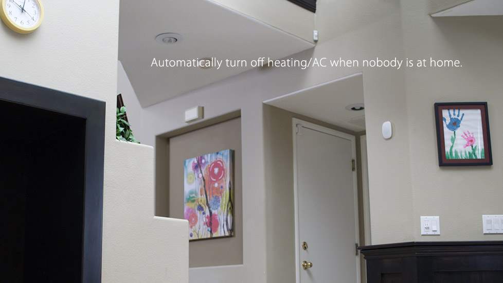 Automatically turn off heating/AC when nobody is at home.